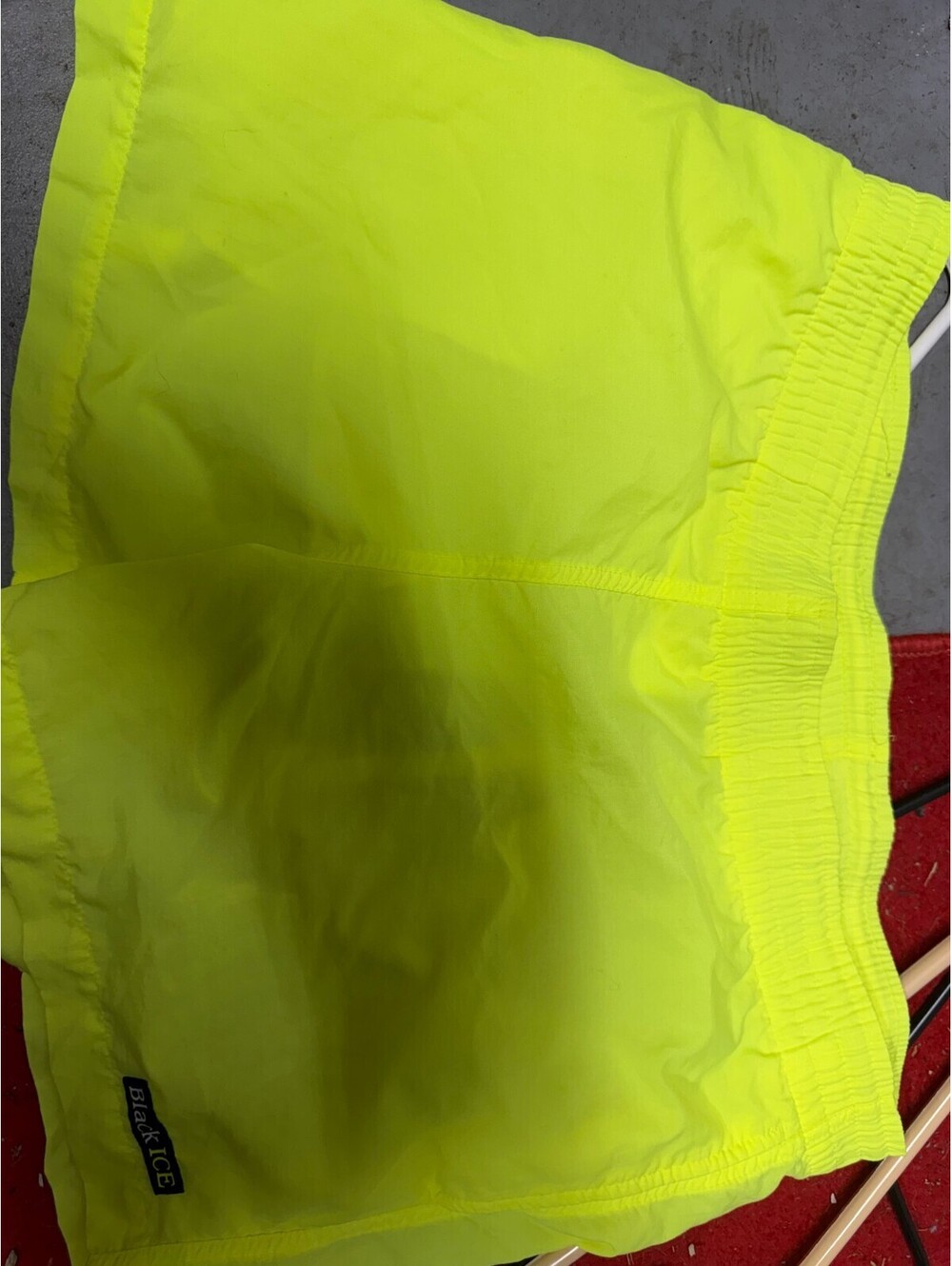 vintage neon yellow black ice shorts